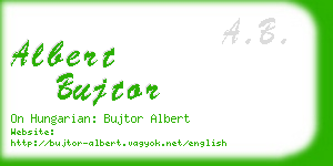 albert bujtor business card